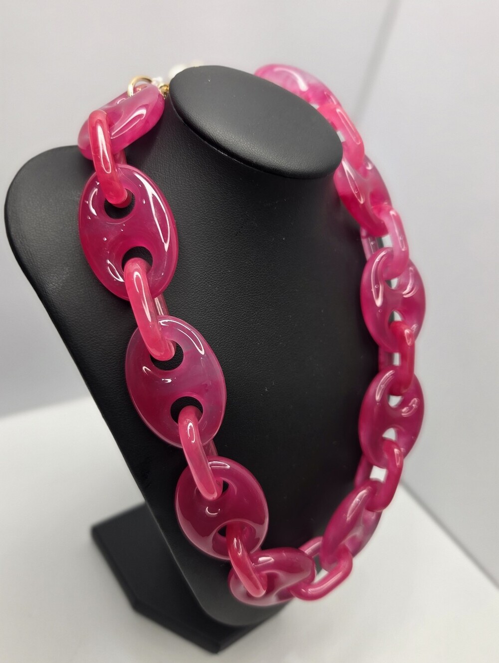 💕▪️Piper K ▪️Pink Resin 18 Inch Link Necklace - Picture 13 of 13